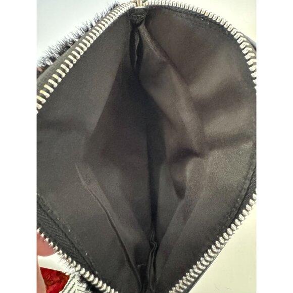 Faux Fur Zip Clutch Bag By Free People Black 8" x 5.5" - Picture 13 of 16